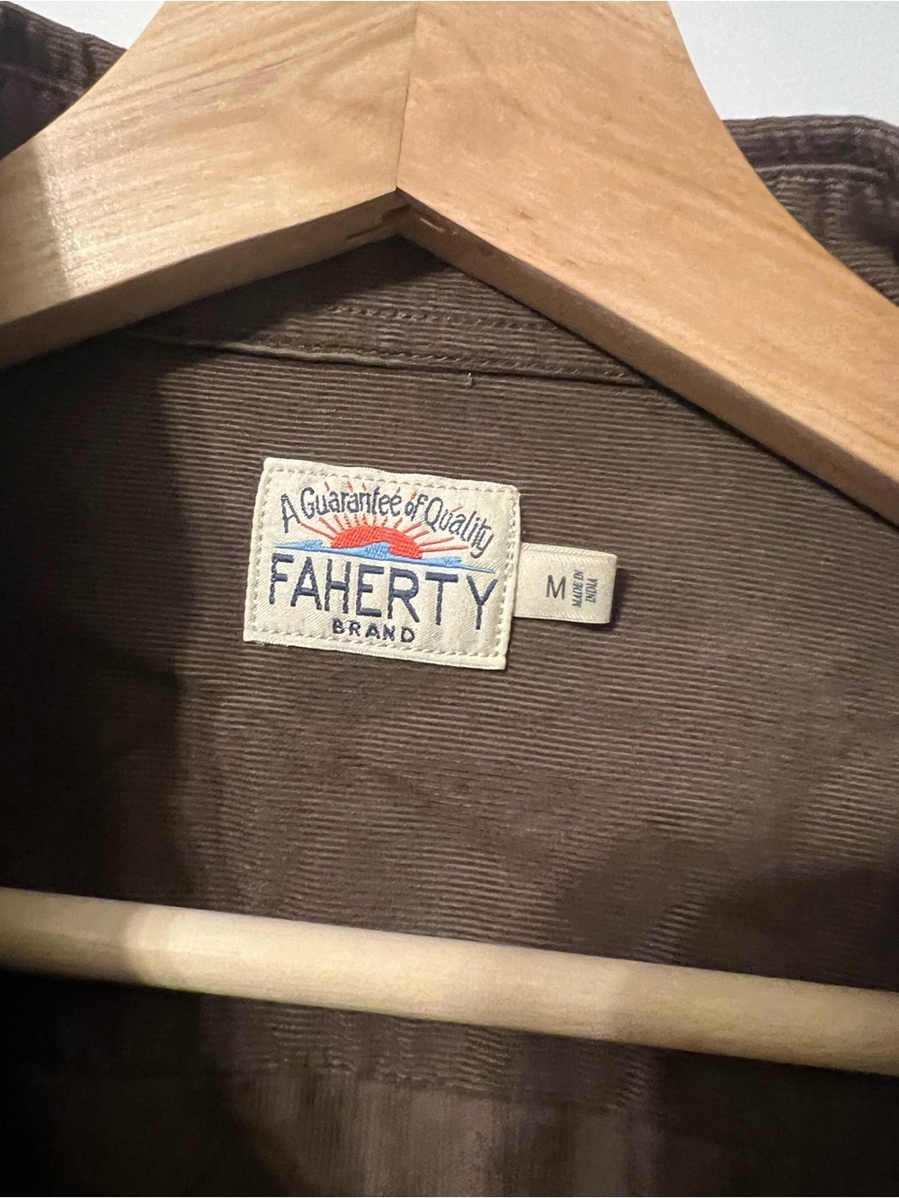 Faherty Men's Brown 100% Corduroy Shirt